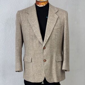 VTG 70s Pendleton Beige/Tan Wool Elbow Patch Sport Coat